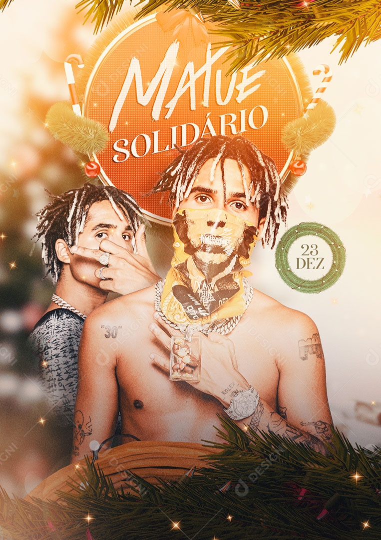 Matuê Solidário Feliz Natal Matuê Flyer Social Media PSD Editável