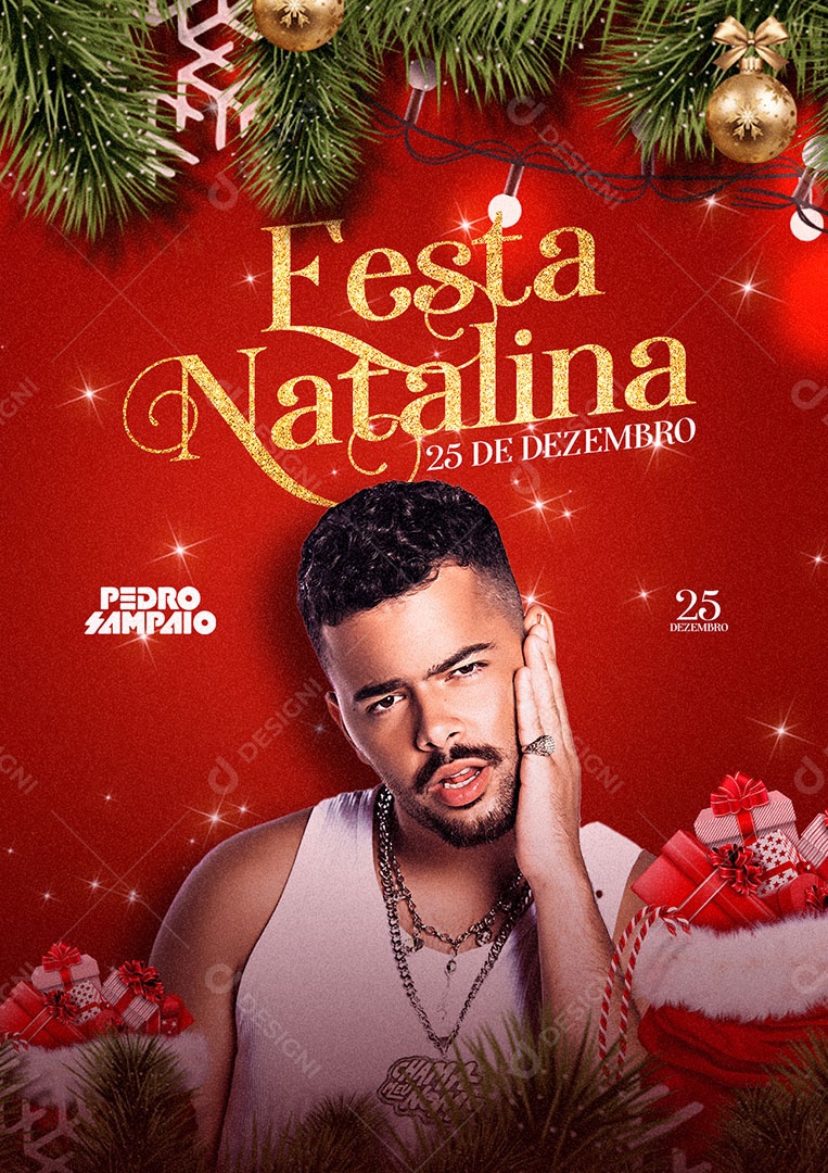 Festa Natalina Pedro Sampaio Flyer Social Media PSD Editável