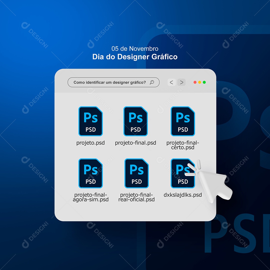 Dia do Designer Gráfico 5 de Novembro Social Media PSD Editável