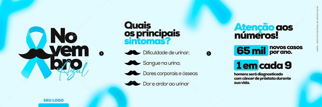 Quais os Principais Sintomas Carrossel Novembro Azul Social Media PSD Editável