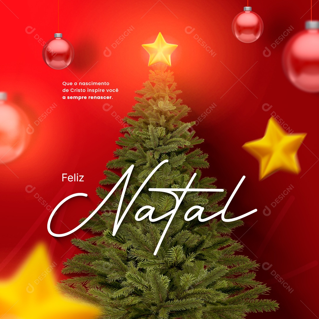Que o Nascimento de Cristo Inspire Você Feliz Natal Social Media PSD Editável