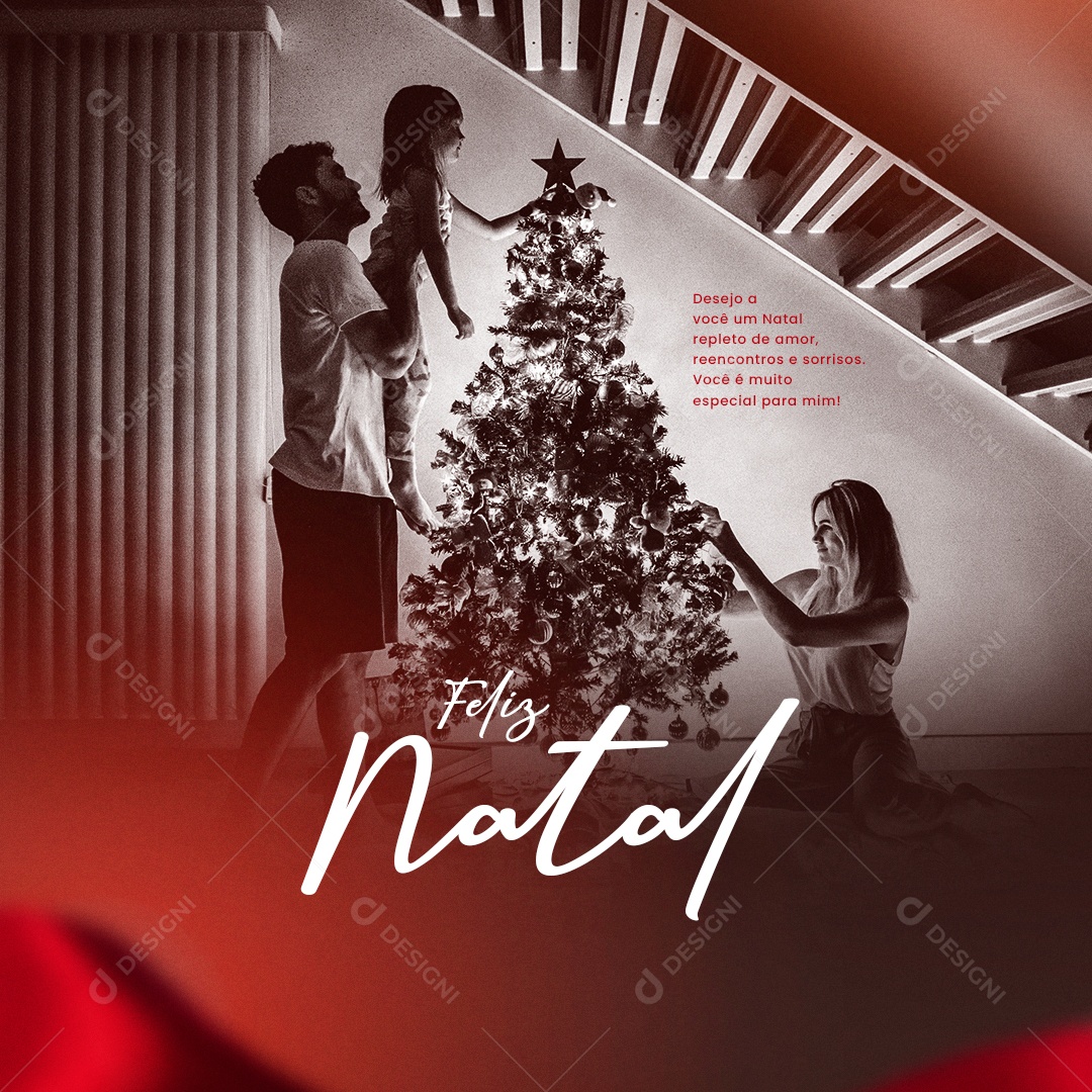 Desejo a Você Um Natal Repleto de Amor Social Media PSD Editável