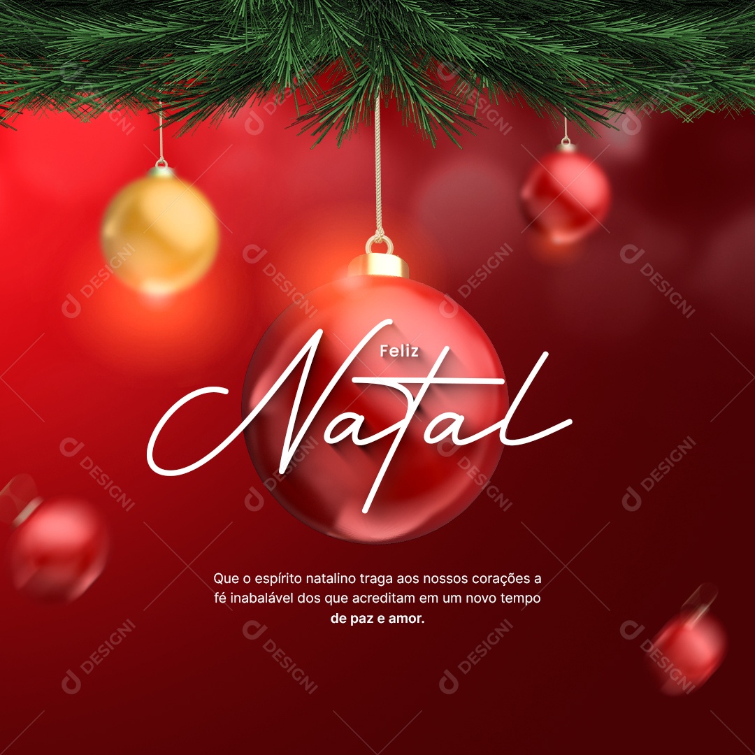 Que o Espírito Natalino Traga Aos Nossos Corações Feliz Natal Social Media PSD Editável