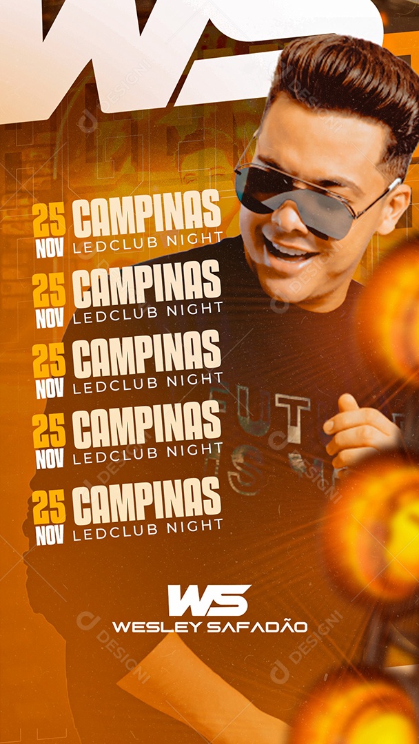 Story Agenda Semanal Wesley Safadão Flyer Social Media PSD Editável