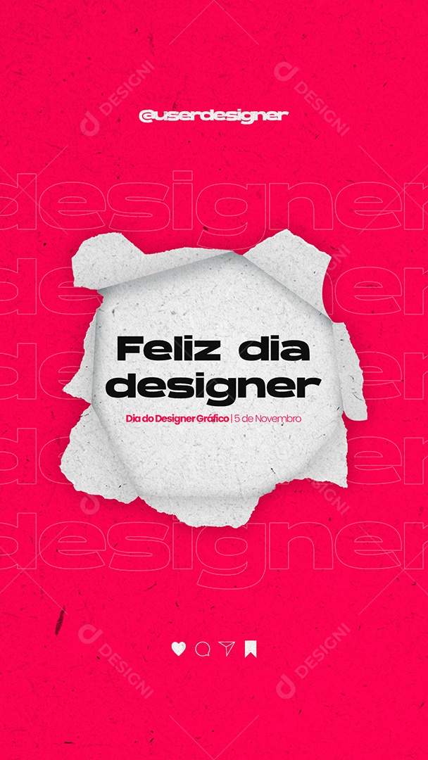 Story Feliz Dia do Designer Gráfico 5 de Novembro Social Media PSD Editável