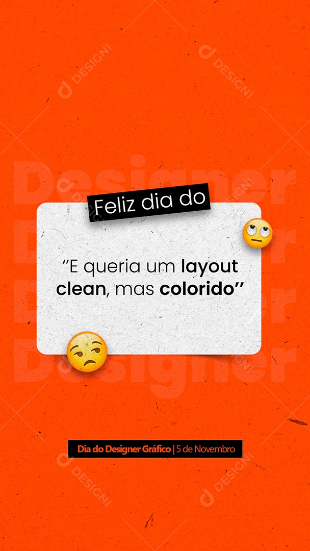 Story E Queria Um Layout Clean Mas Colorido Dia do Designer Gráfico Social Media PSD Editável
