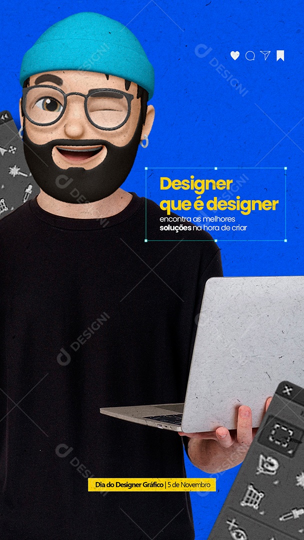Social Media Designer Que é Designer 05 de Novembro PSD Editável