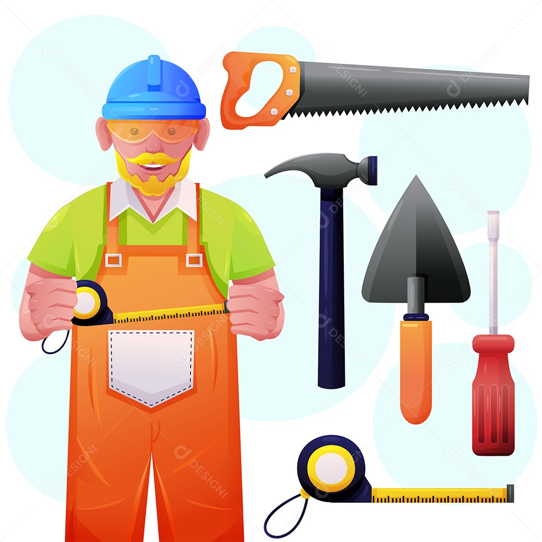 Carpinteiro idoso com equipamento para trabalhar profissionalmente