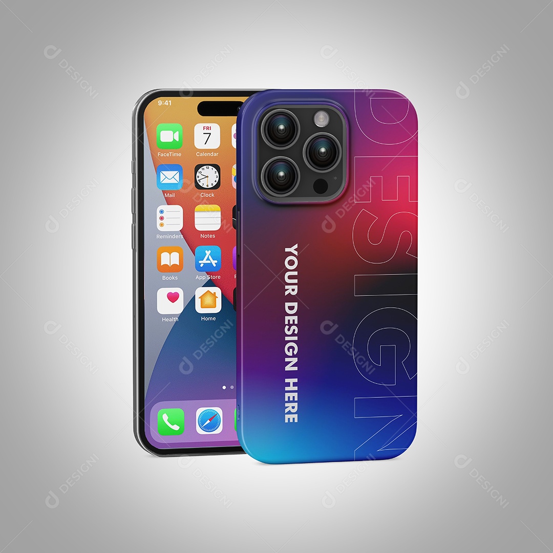 Mockup capa celular case iPhone PSD