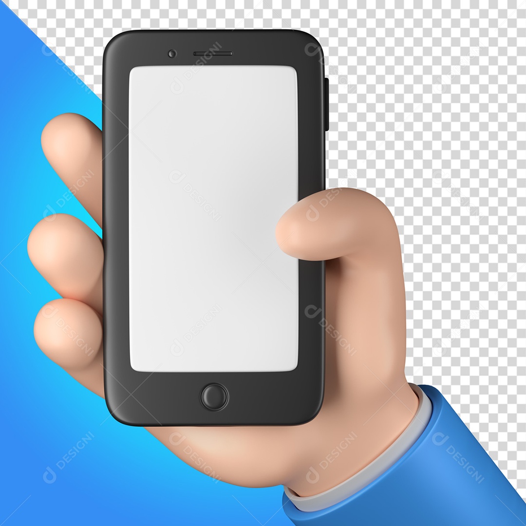 Mão segurando celular smartphone Transparente Sem Fundo