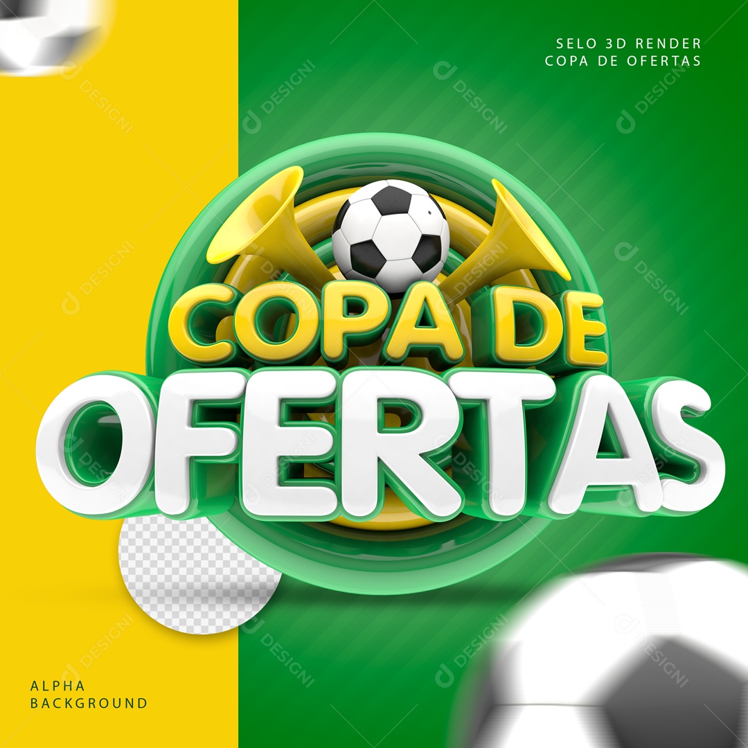 Selo 3D Copa De Ofertas Venha Conferir PSD