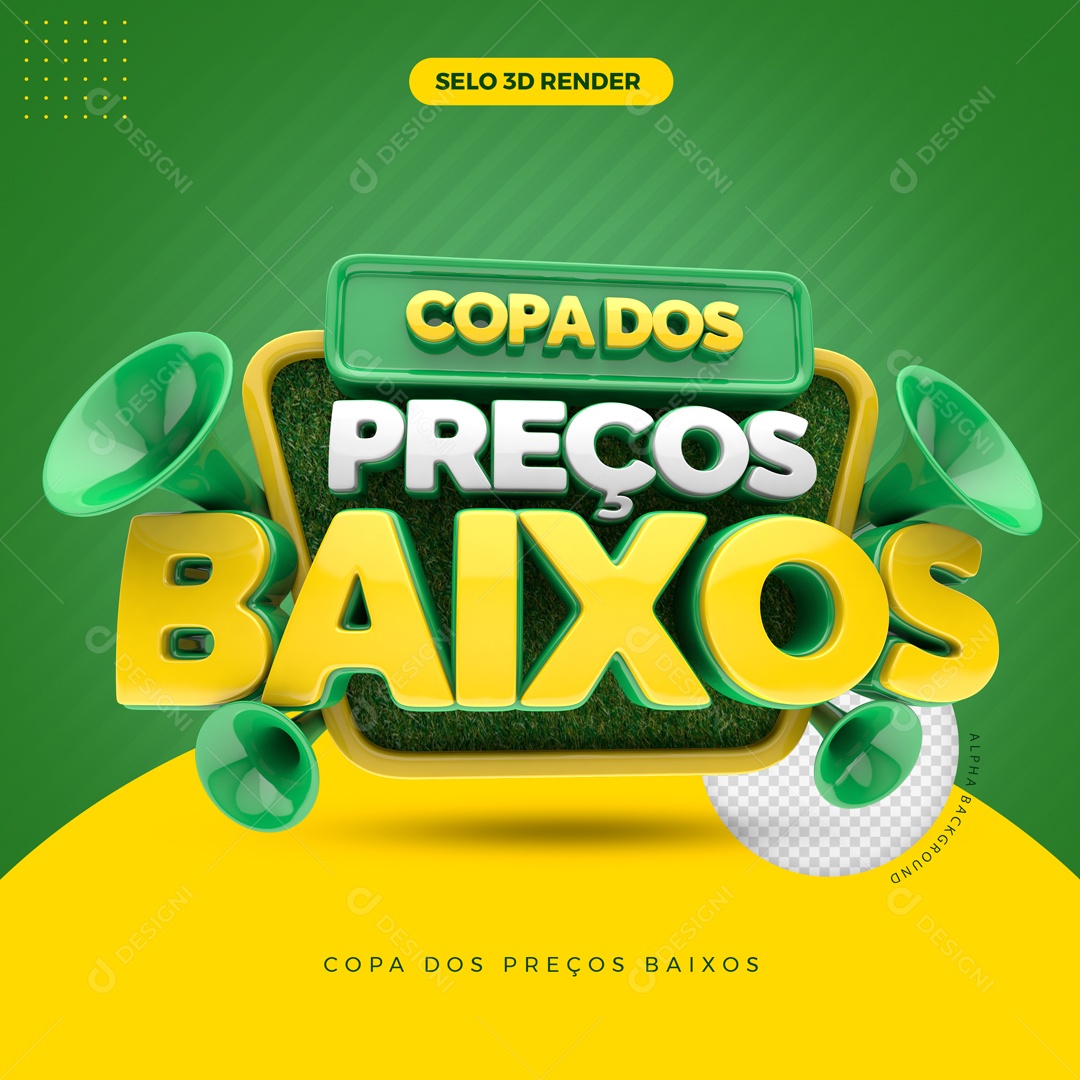 Selo 3D Copa Dos Preços Baixos Venha Conferir PSD
