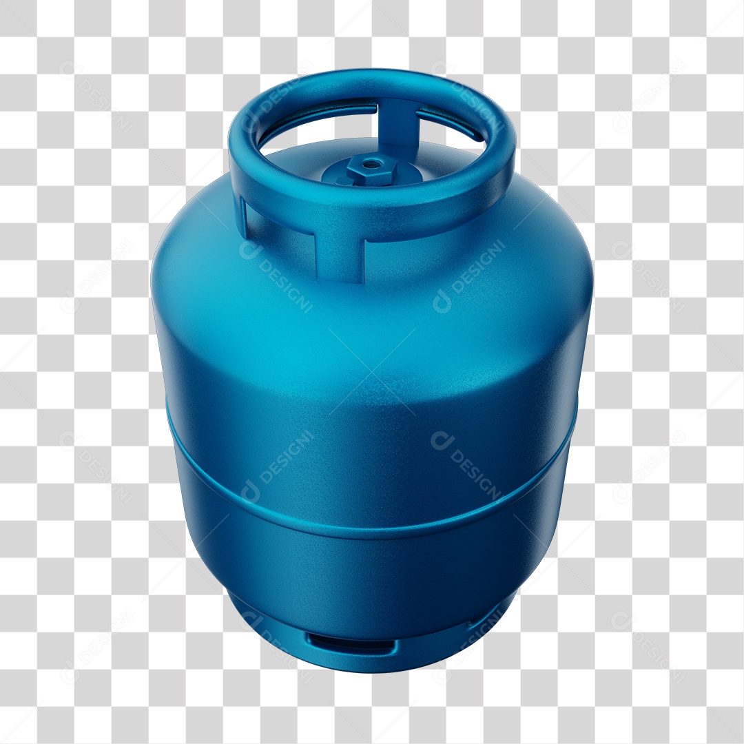 Botijão de Gás Azul Elemento 3D PNG Transparente