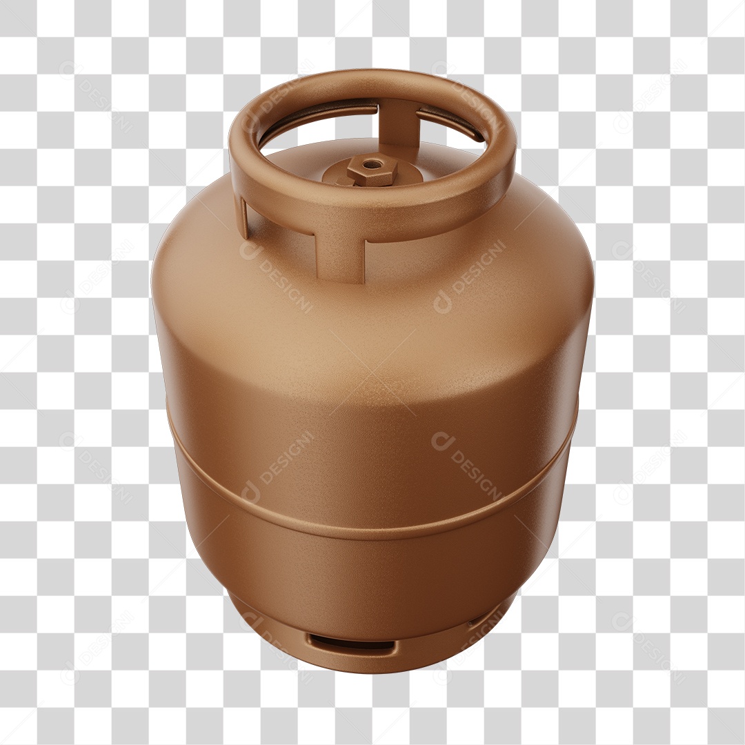 Botijão de Gás Marron Elemento 3D PNG Transparente