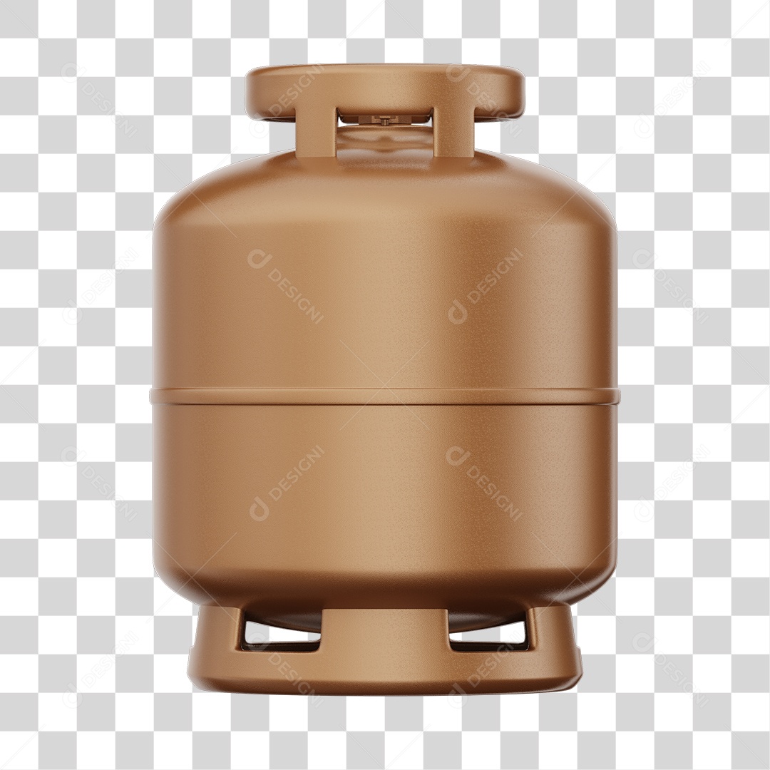 Brown Gas Bottle Element 3D Transparent PNG
