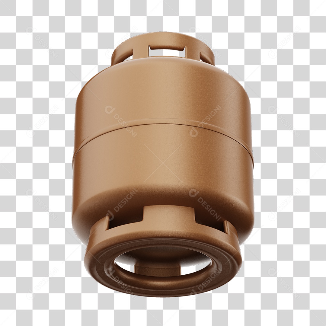 Botijão de Gás Marron Elemento 3D PNG Transparente
