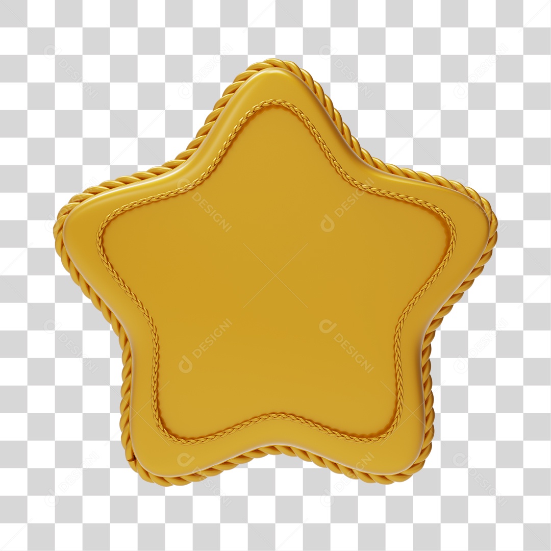 Estrela Dourada para Natal Elemento 3D PNG Transparente