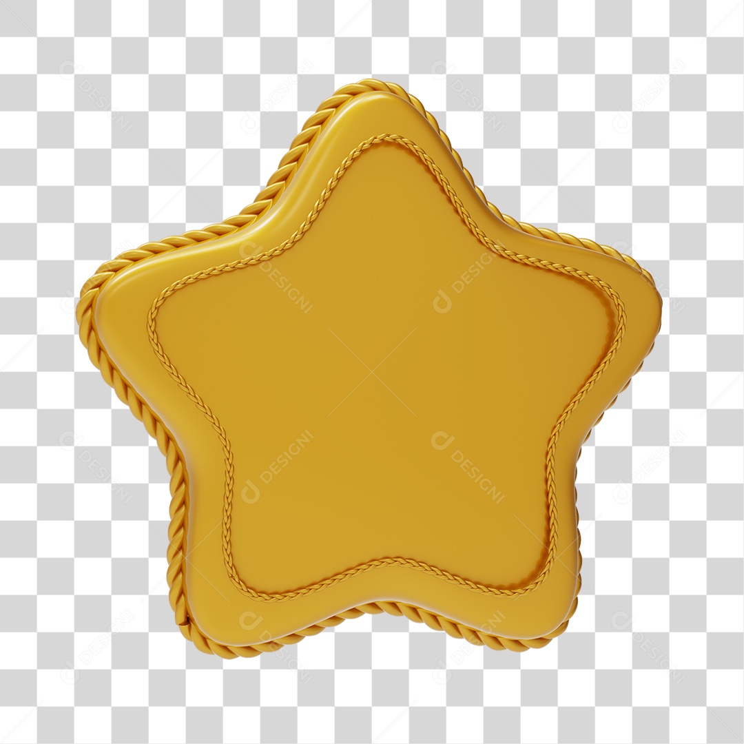 Estrela Dourada para Natal Elemento 3D PNG Transparente