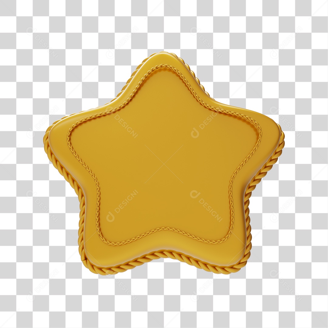 Estrela Dourada para Natal Elemento 3D PNG Transparente