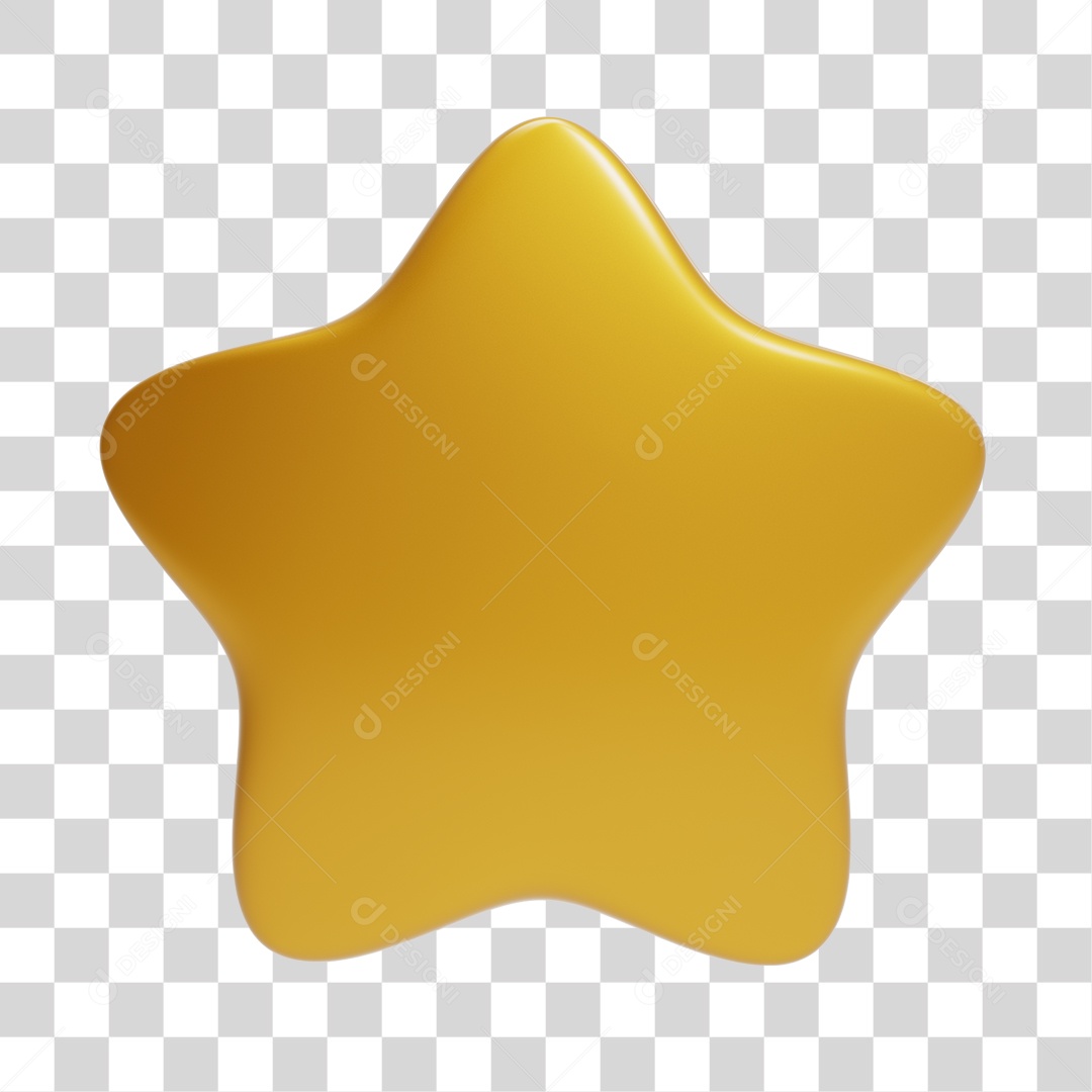 Estrela Dourada para Natal Elemento 3D PNG Transparente