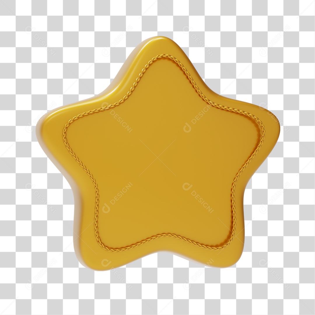 Estrela Dourada para Natal Elemento 3D PNG Transparente