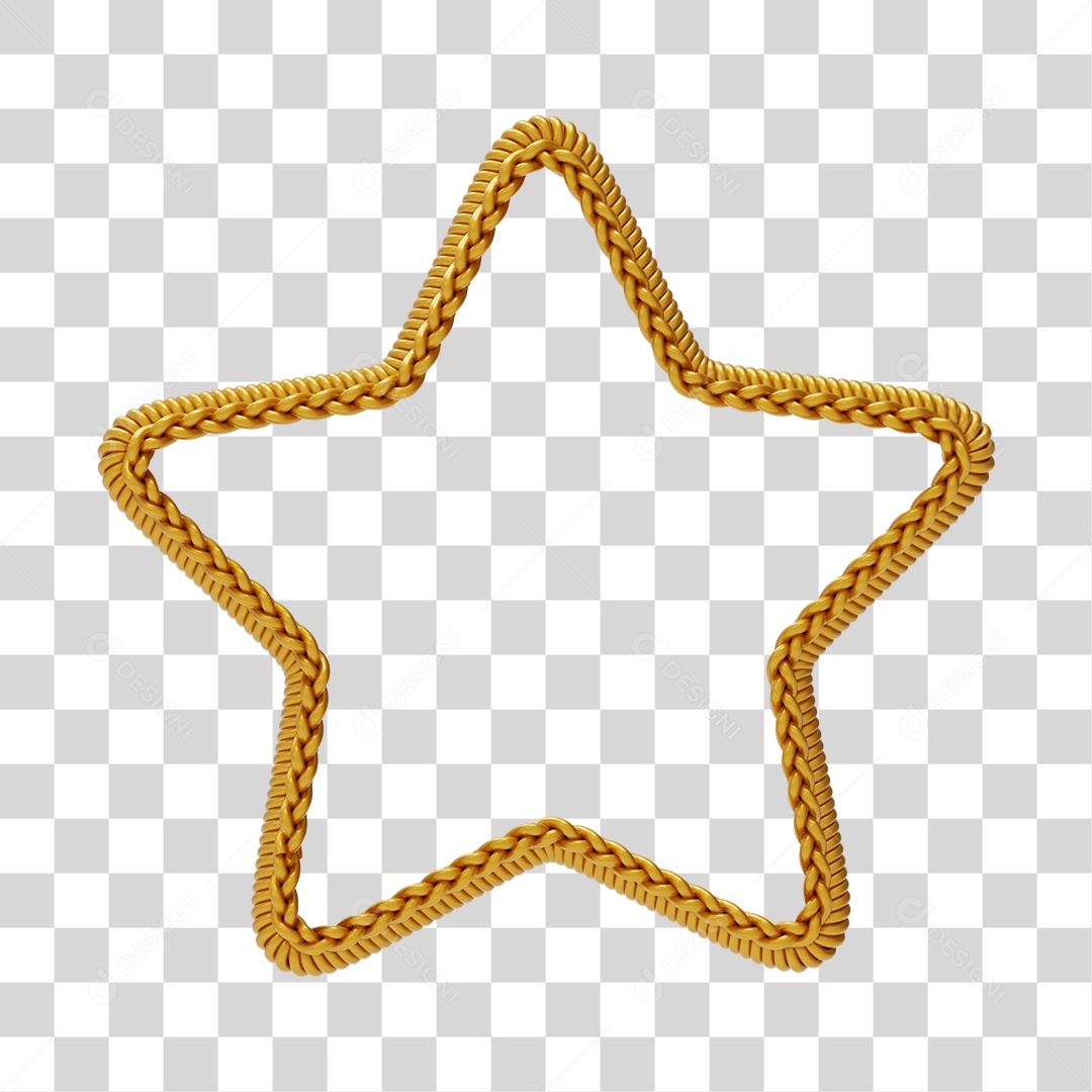 Moldura de Estrela Dourada para Natal PNG Transparente