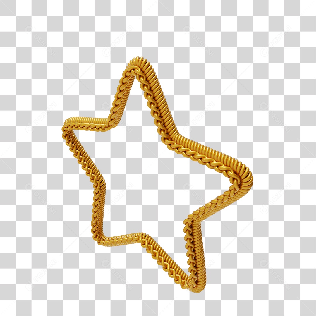 Moldura de Estrela Dourada para Natal PNG Transparente