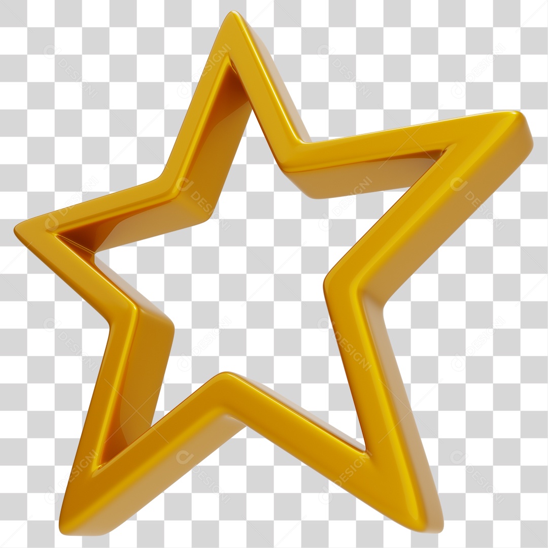 Moldura de Estrela Dourada para Natal PNG Transparente