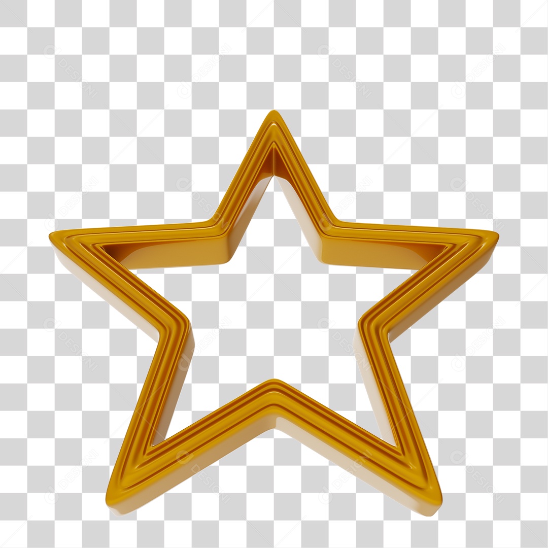 Moldura de Estrela Dourada para Natal PNG Transparente