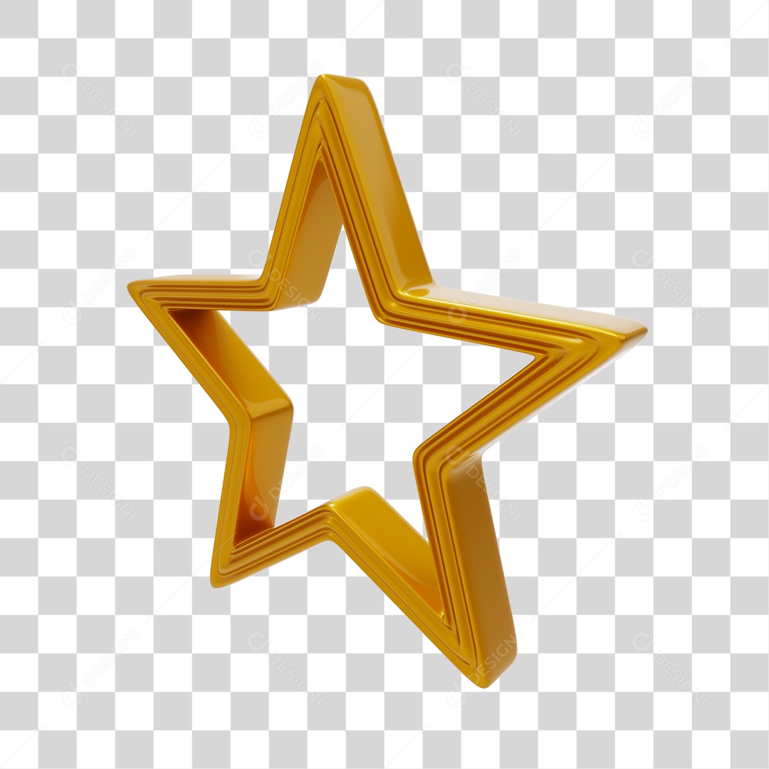 Moldura de Estrela Dourada para Natal PNG Transparente