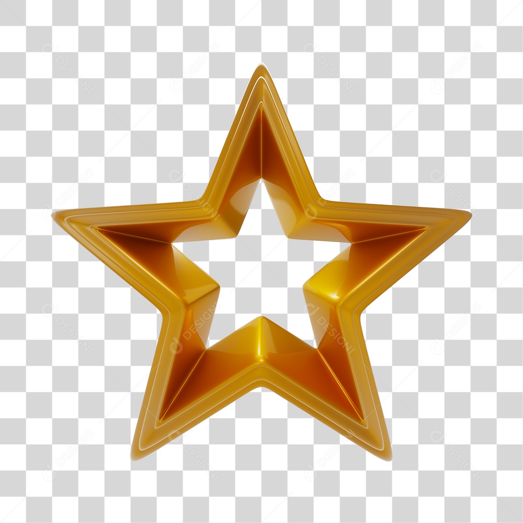 Moldura de Estrela Dourada para Natal PNG Transparente