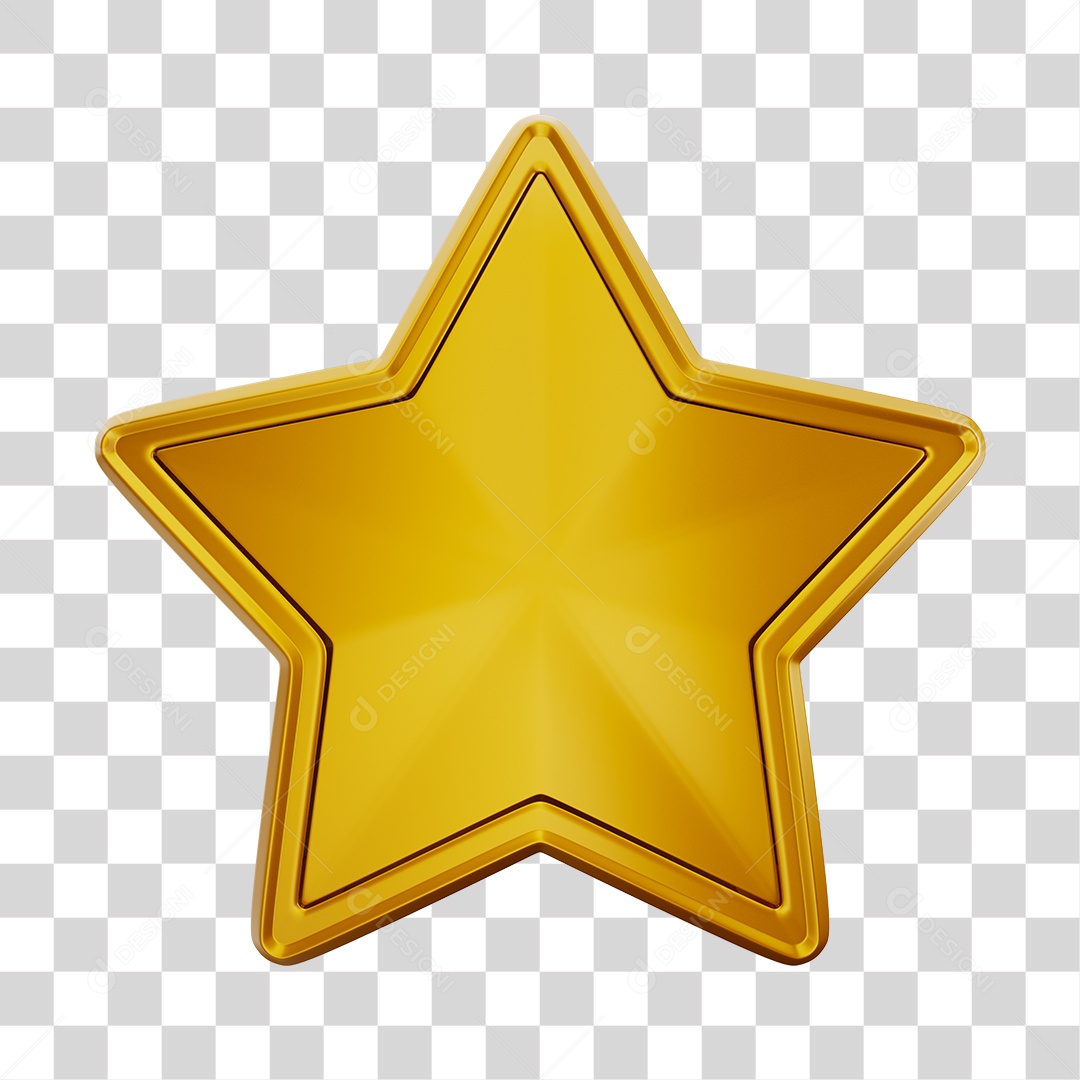 Estrela Dourada de Natal PNG Transparente