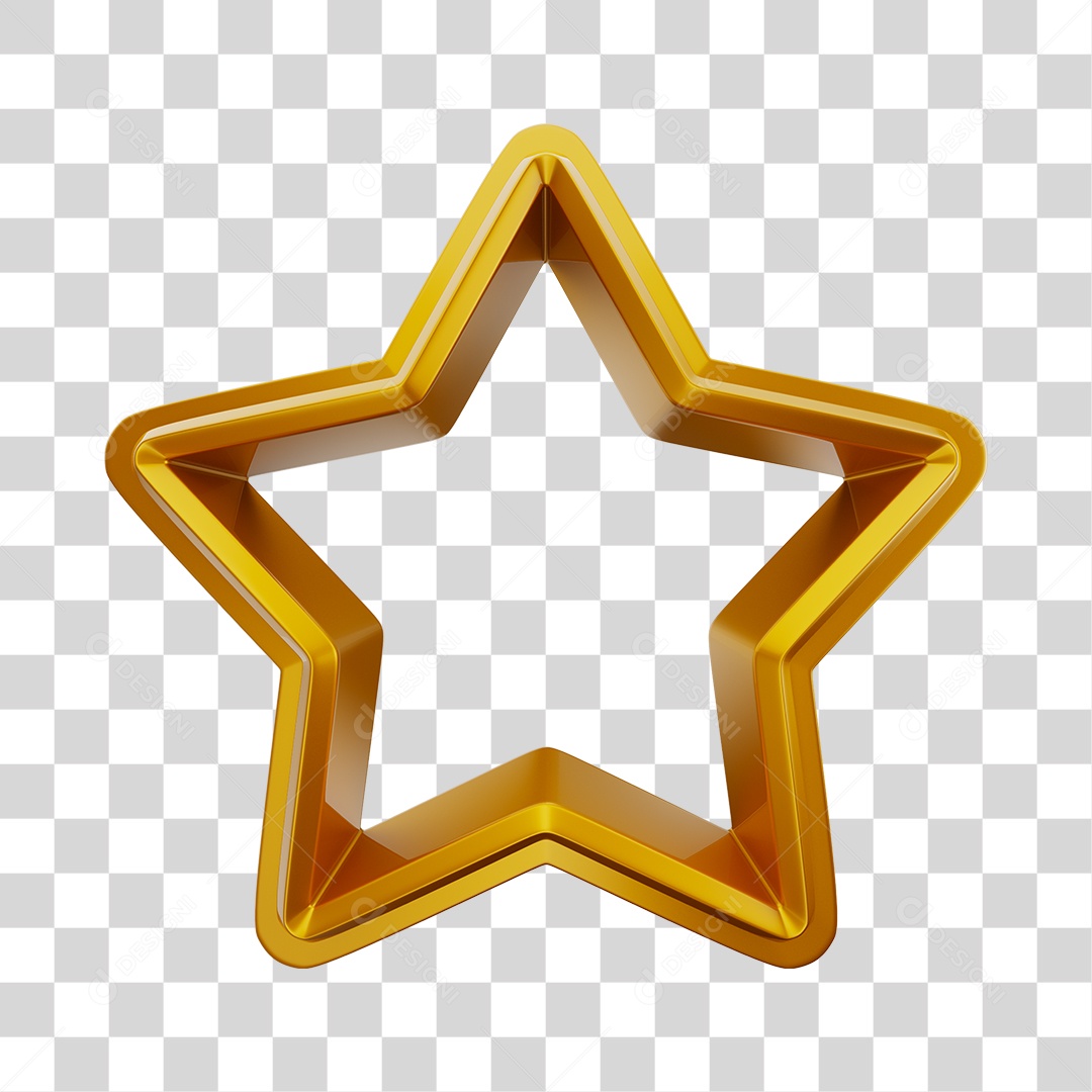 Moldura de Estrela Dourada para Natal PNG Transparente