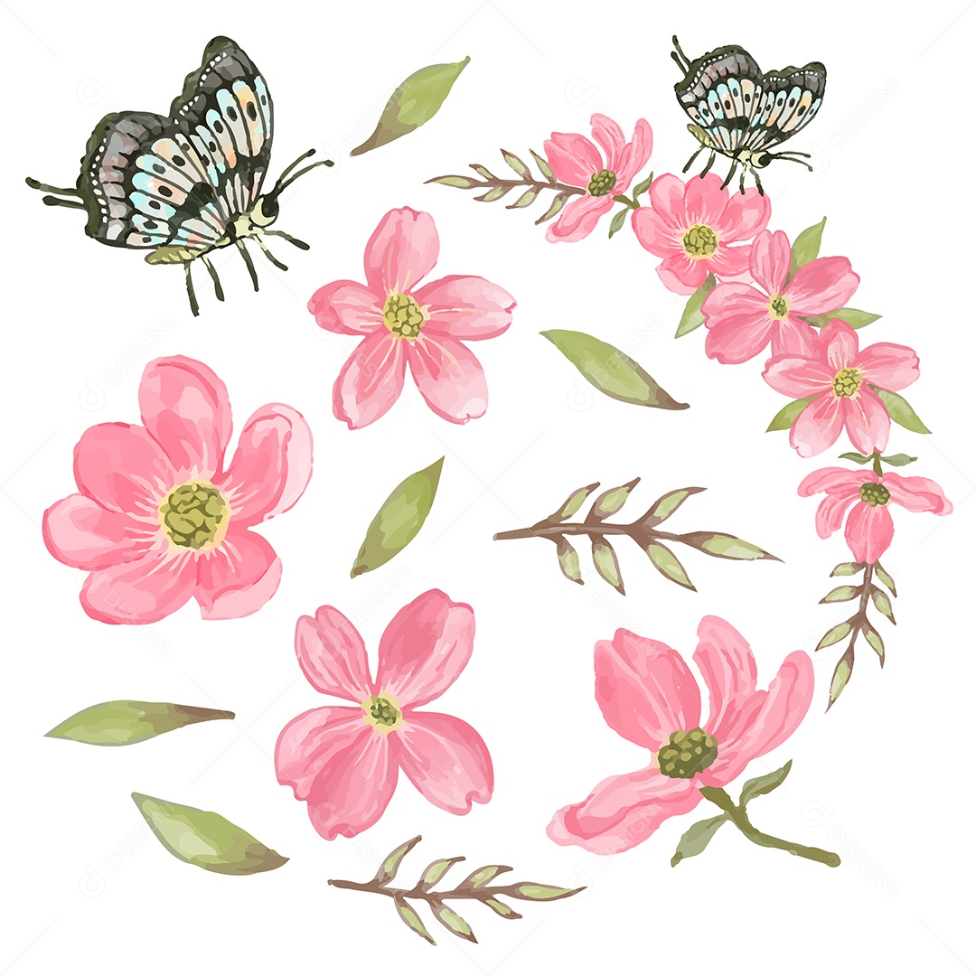 Lindo buquê de flores e deixe para decoração em água