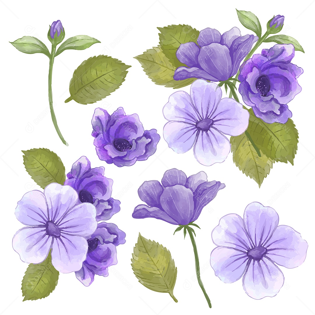 Lindo buquê de flores e deixe para decoração em água