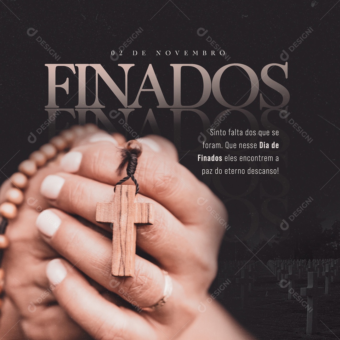 Sinto Falta dos Que Se Foram Dia de Finados Social Media PSD Editável