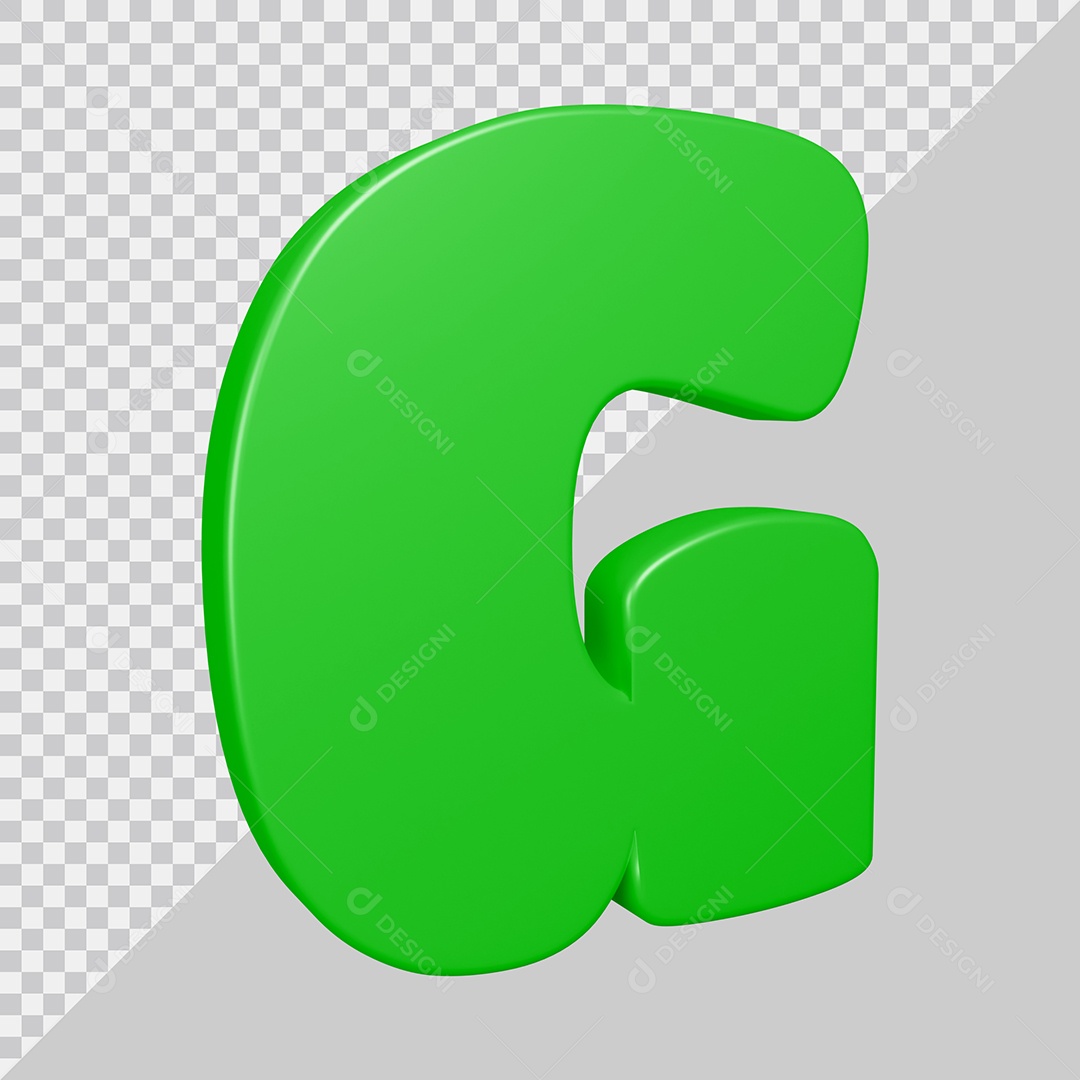 Elemento 3D Para Composição Letra G Verde PSD