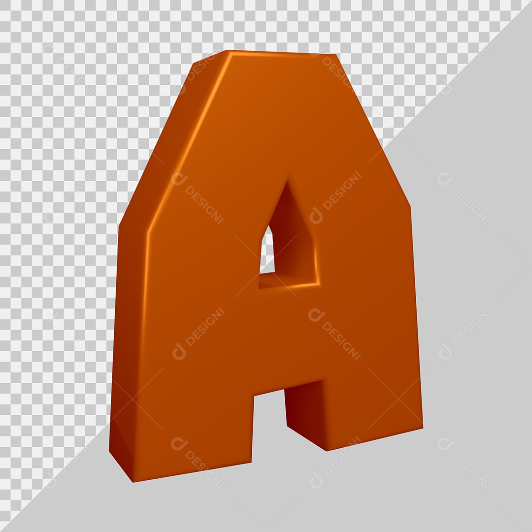 Elemento 3D Para Composição Letra A Marrom PSD