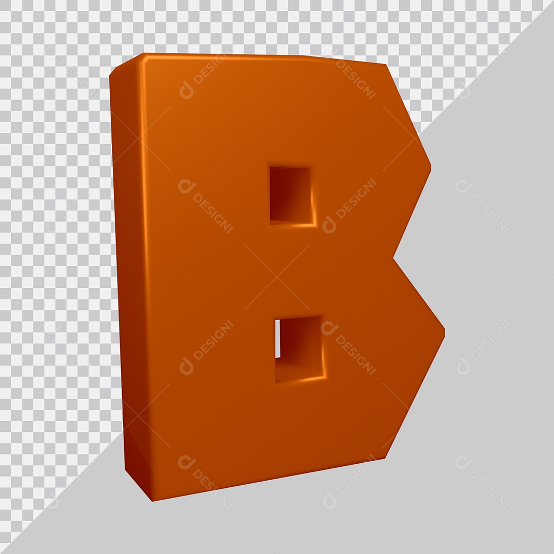 Elemento 3D Para Composição Letra B Marrom PSD