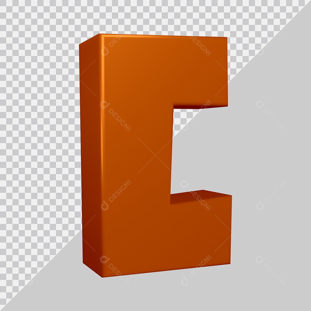 Elemento 3D Para Composição Letra C Marrom PSD