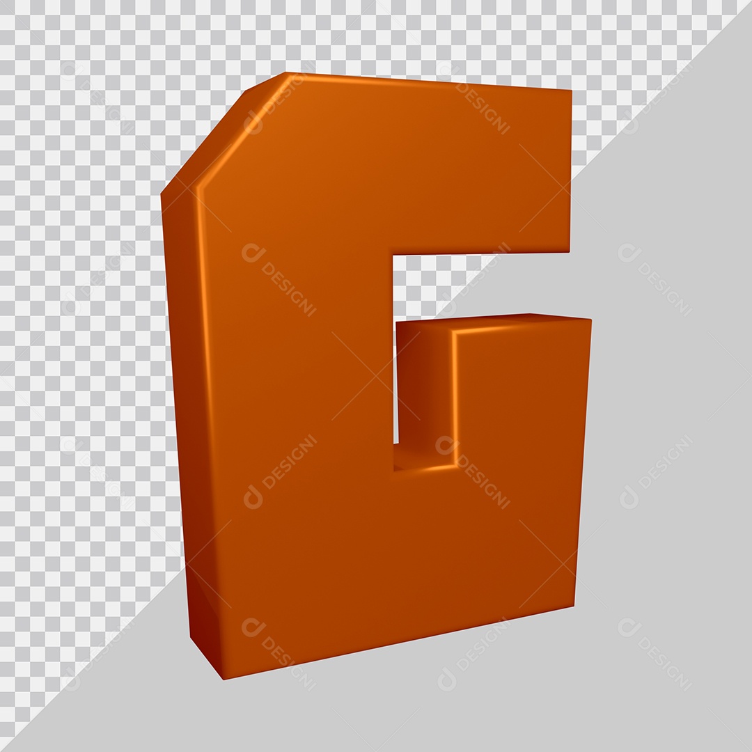 Elemento 3D Para Composição Letra G Marrom PSD
