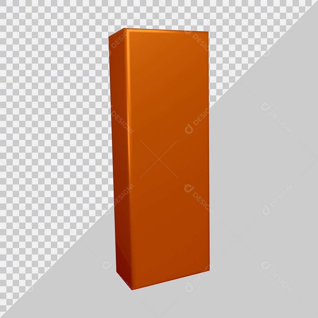 Elemento 3D Para Composição Letra I Marrom PSD