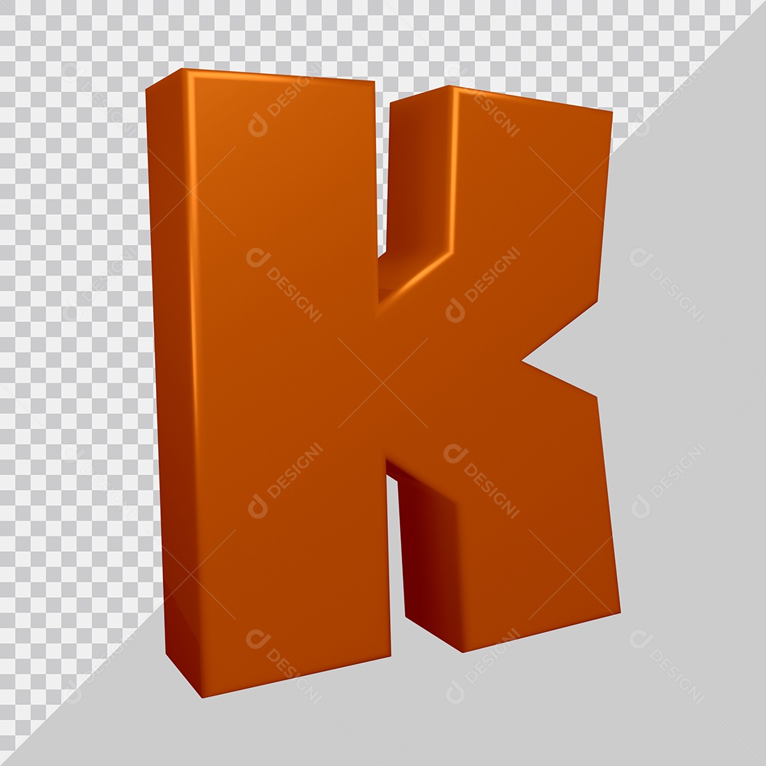 Elemento 3D Para Composição Letra K Marrom PSD