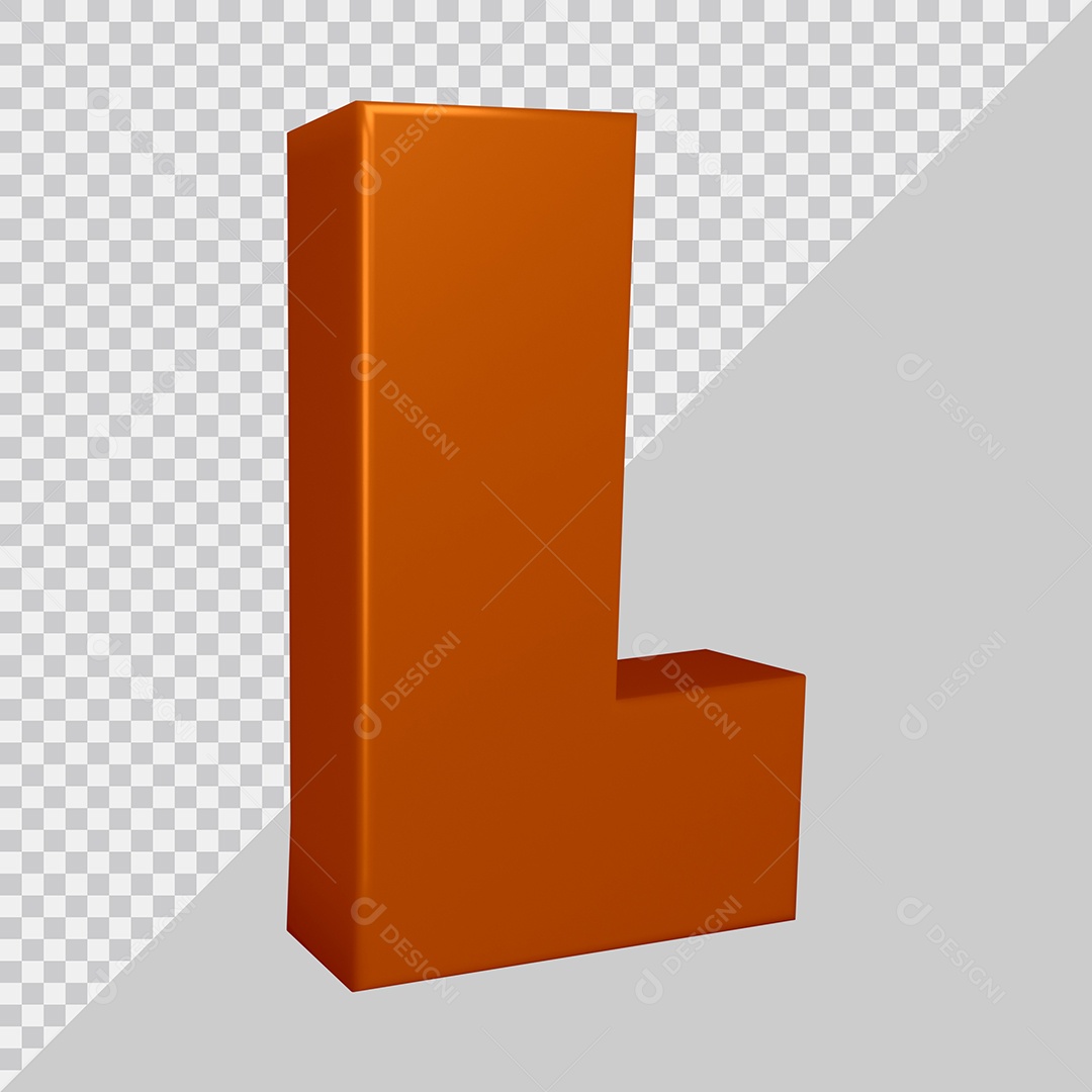 Elemento 3D Para Composição Letra L Marrom PSD