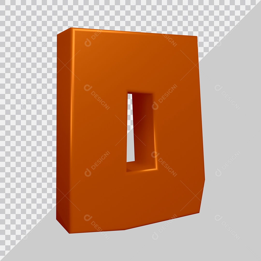 Elemento 3D Para Composição Letra O Marrom PSD