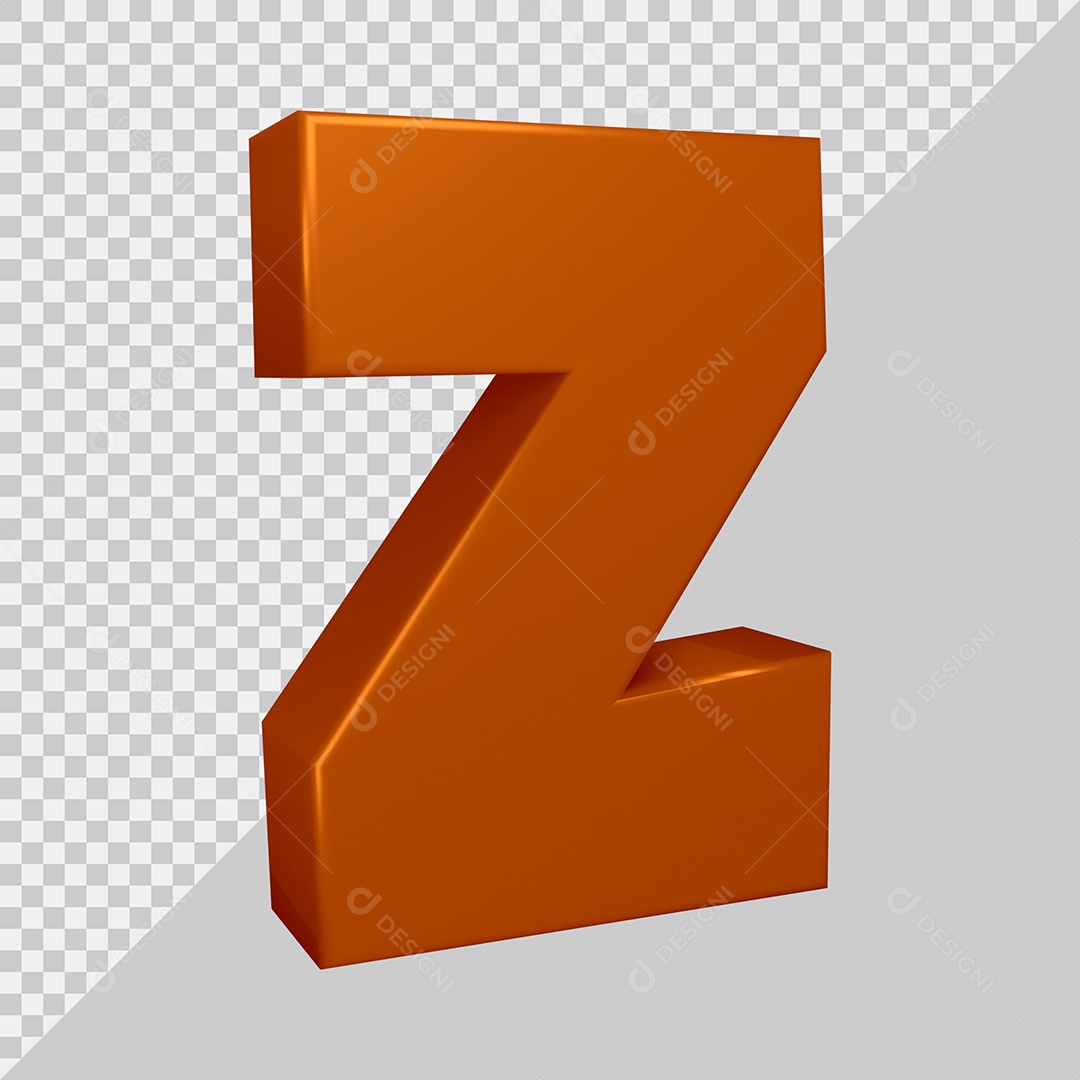 Elemento 3D Para Composição Letra Z Marrom PSD