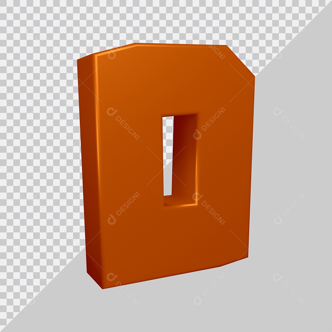 Elemento 3D Para Composição Número 0 Marrom PSD