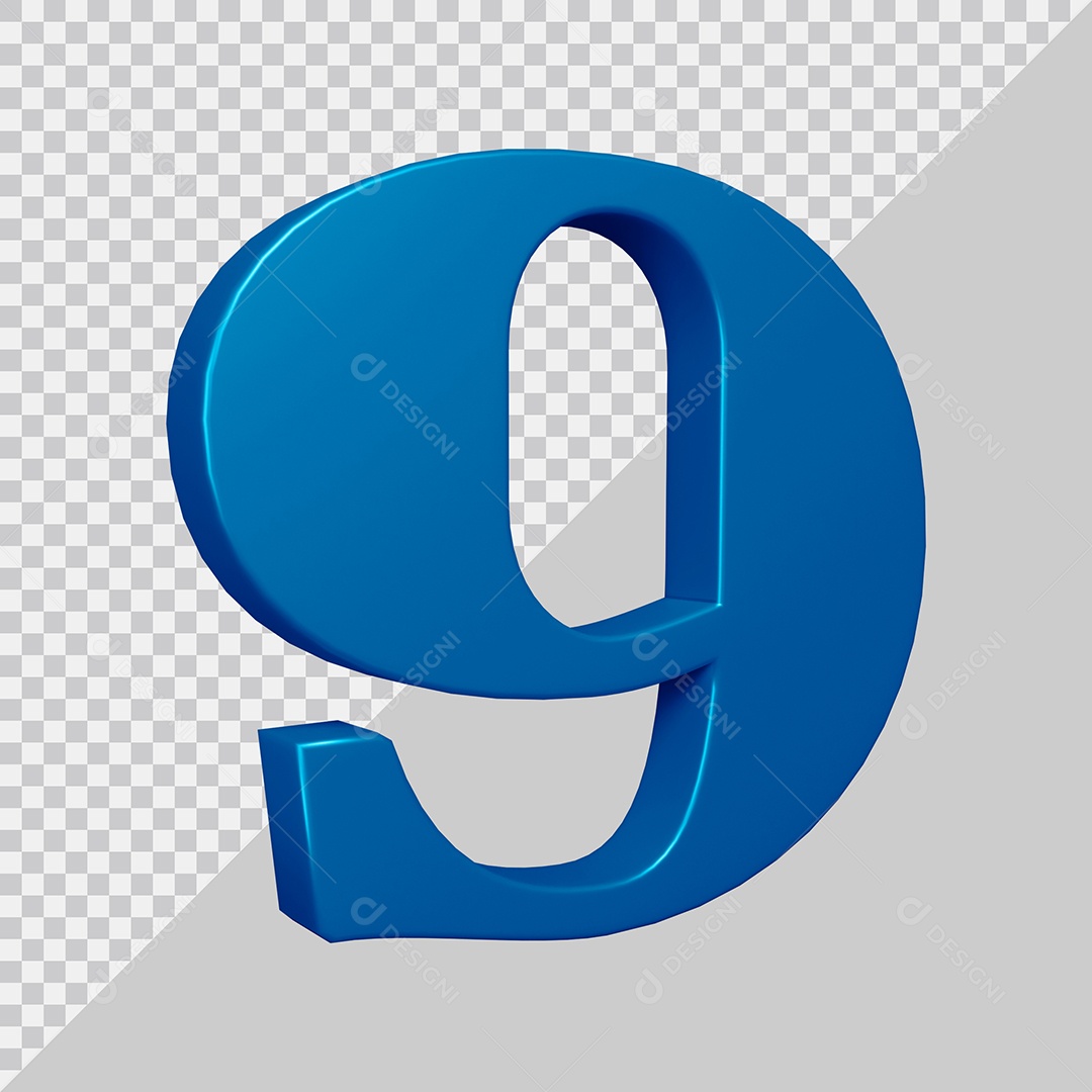 Elemento 3D Para Composição Número 9 Azul PSD
