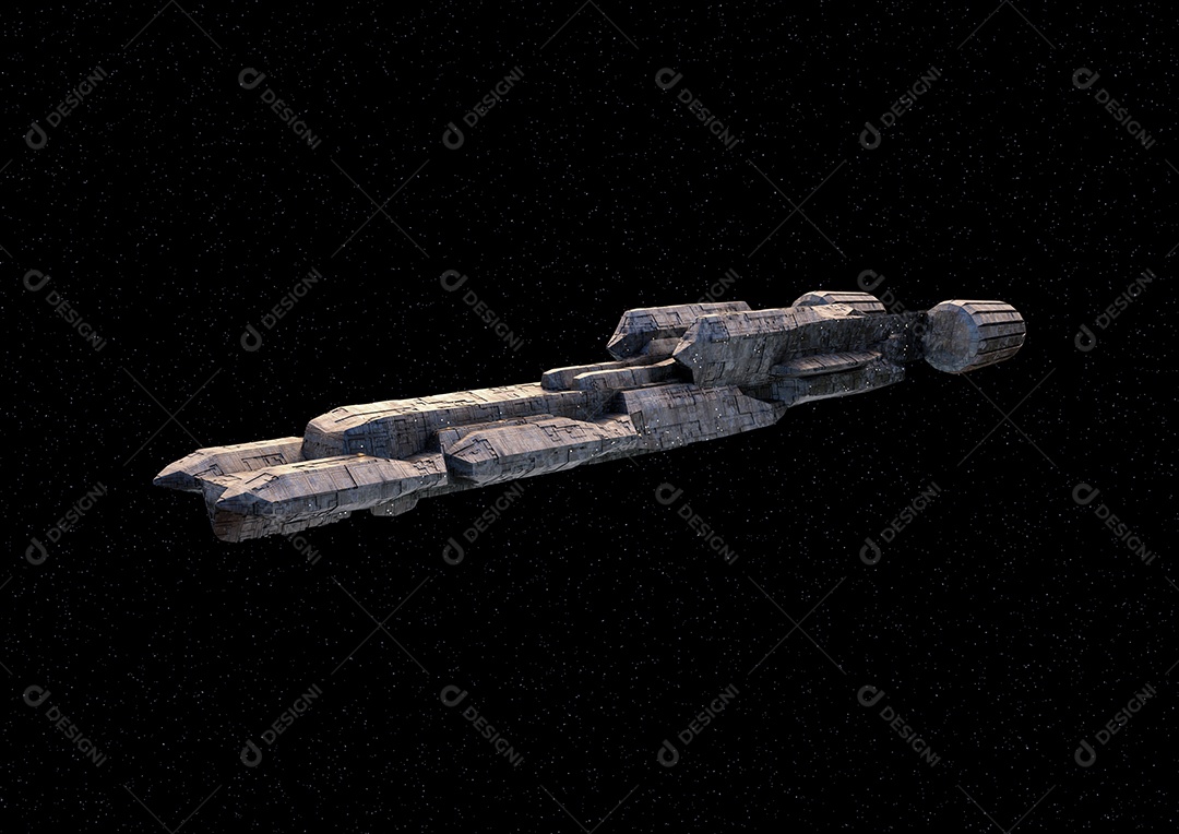 Nave futurista, ilustração de ficção científica