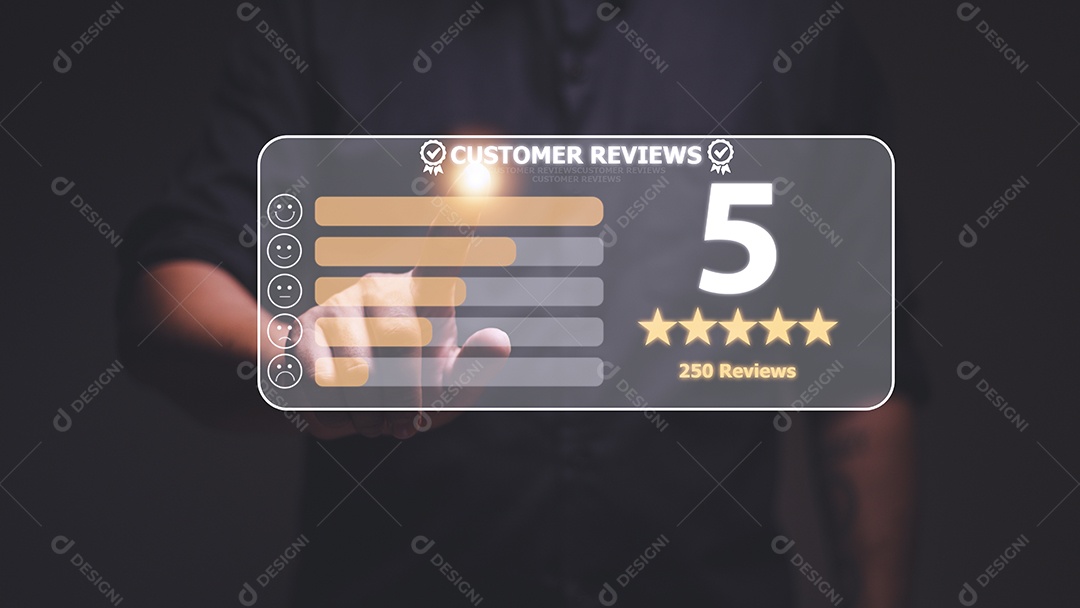 Revisão do cliente bom conceito de classificação, revisão do cliente por cinco